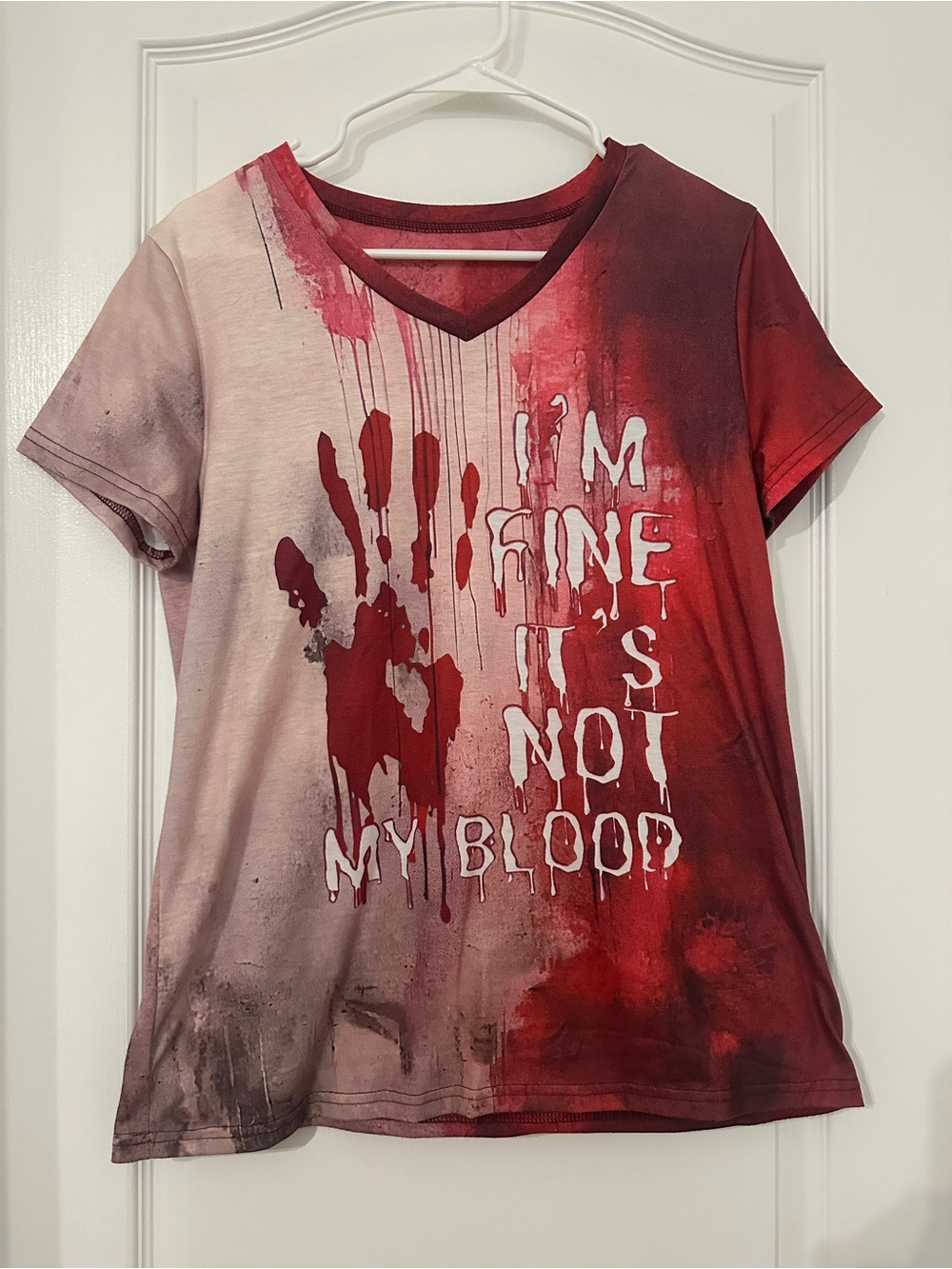 Women's Bloody Halloween Graphic V-Neck Tee